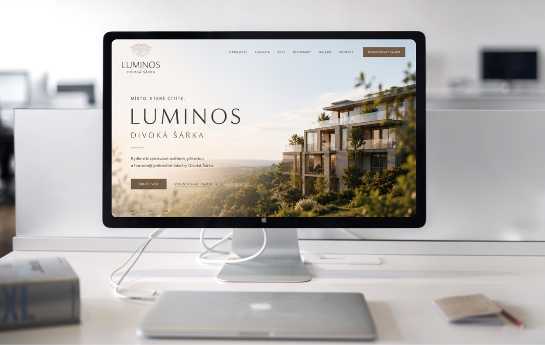 Prodejní web Luminos Divoká Šárka na monitoru